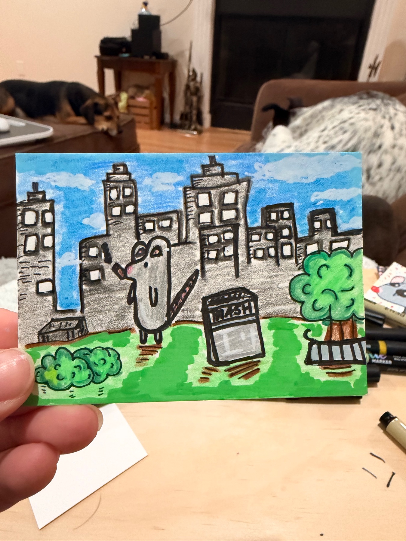 City Rat aceo art card