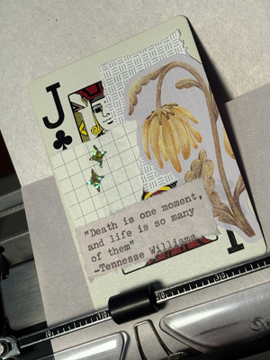 Quote card #204 yellow flower Tennessee Williams aceo art card thumbnail 2