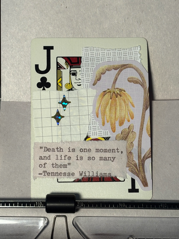 Quote card #204 yellow flower Tennessee Williams aceo art card