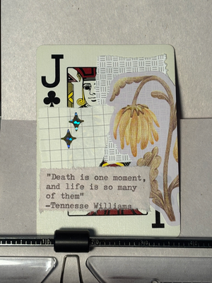 Quote card #204 yellow flower Tennessee Williams aceo art card thumbnail 1