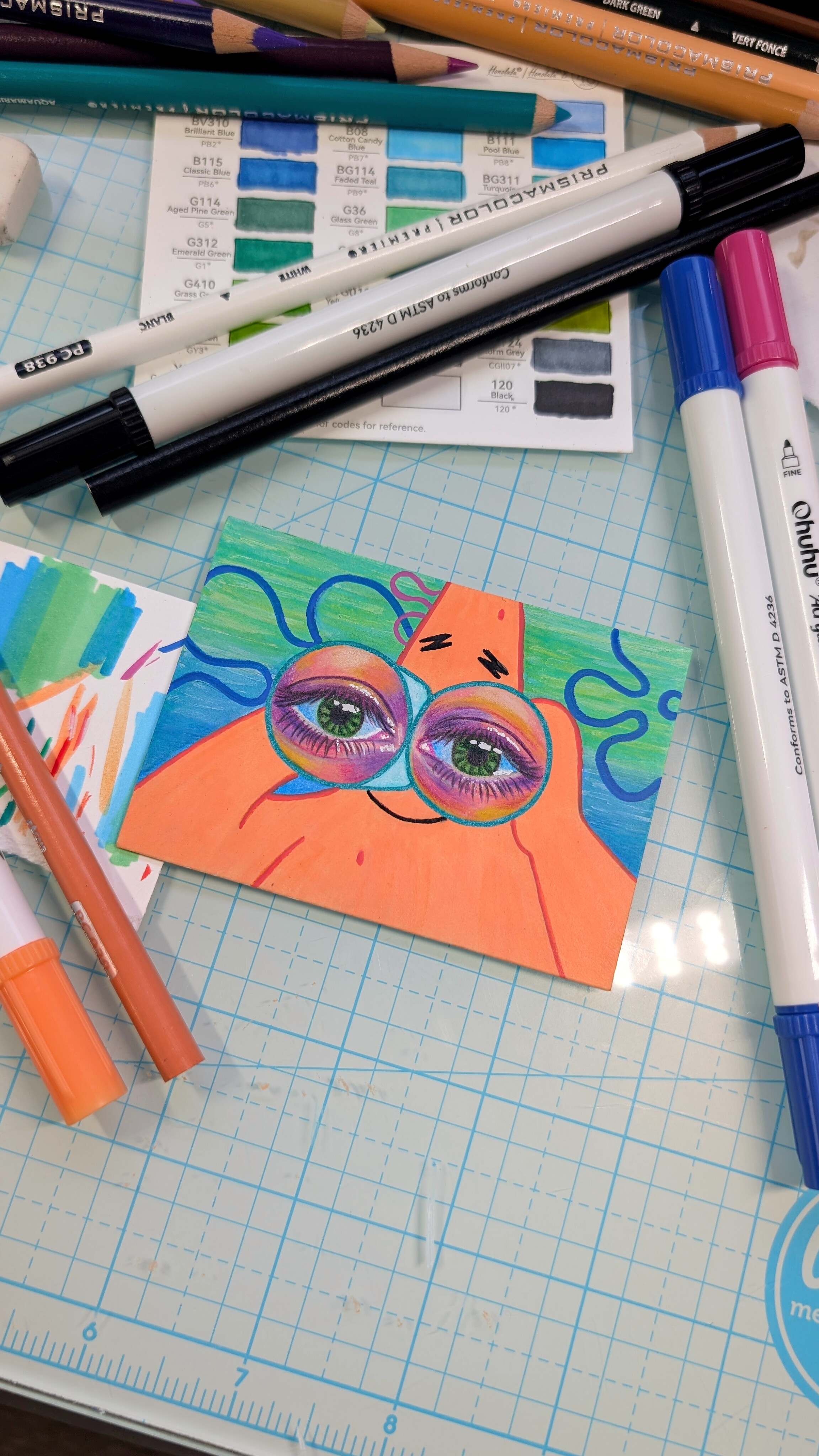 I need my glasses 🤓 aceo art card thumbnail 2