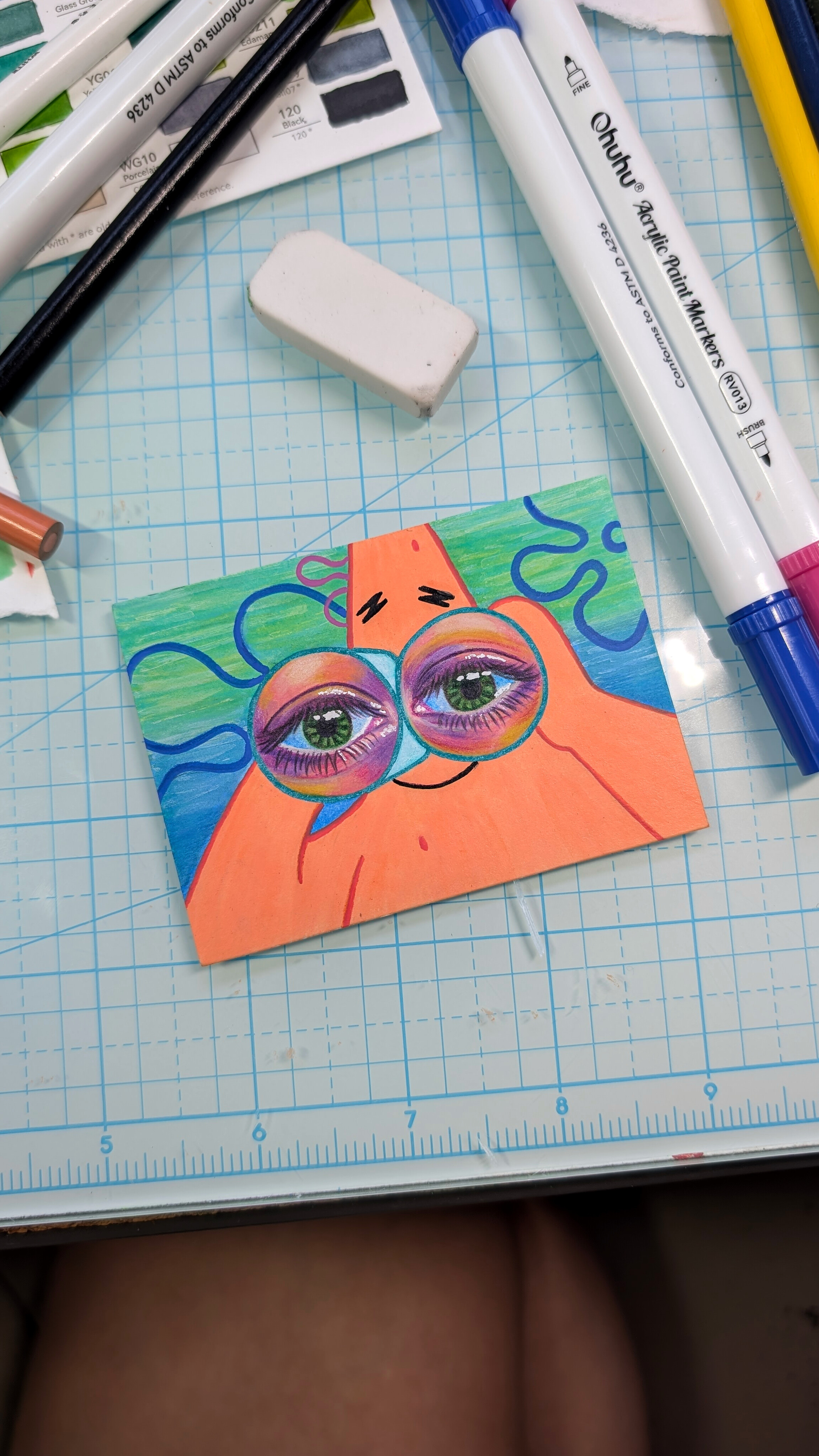 I need my glasses 🤓 aceo art card thumbnail 3