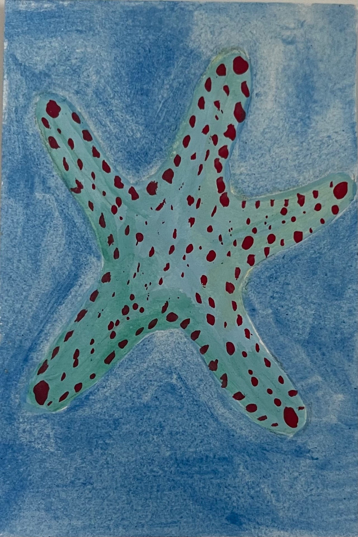 Starfish in the Ocean aceo art card