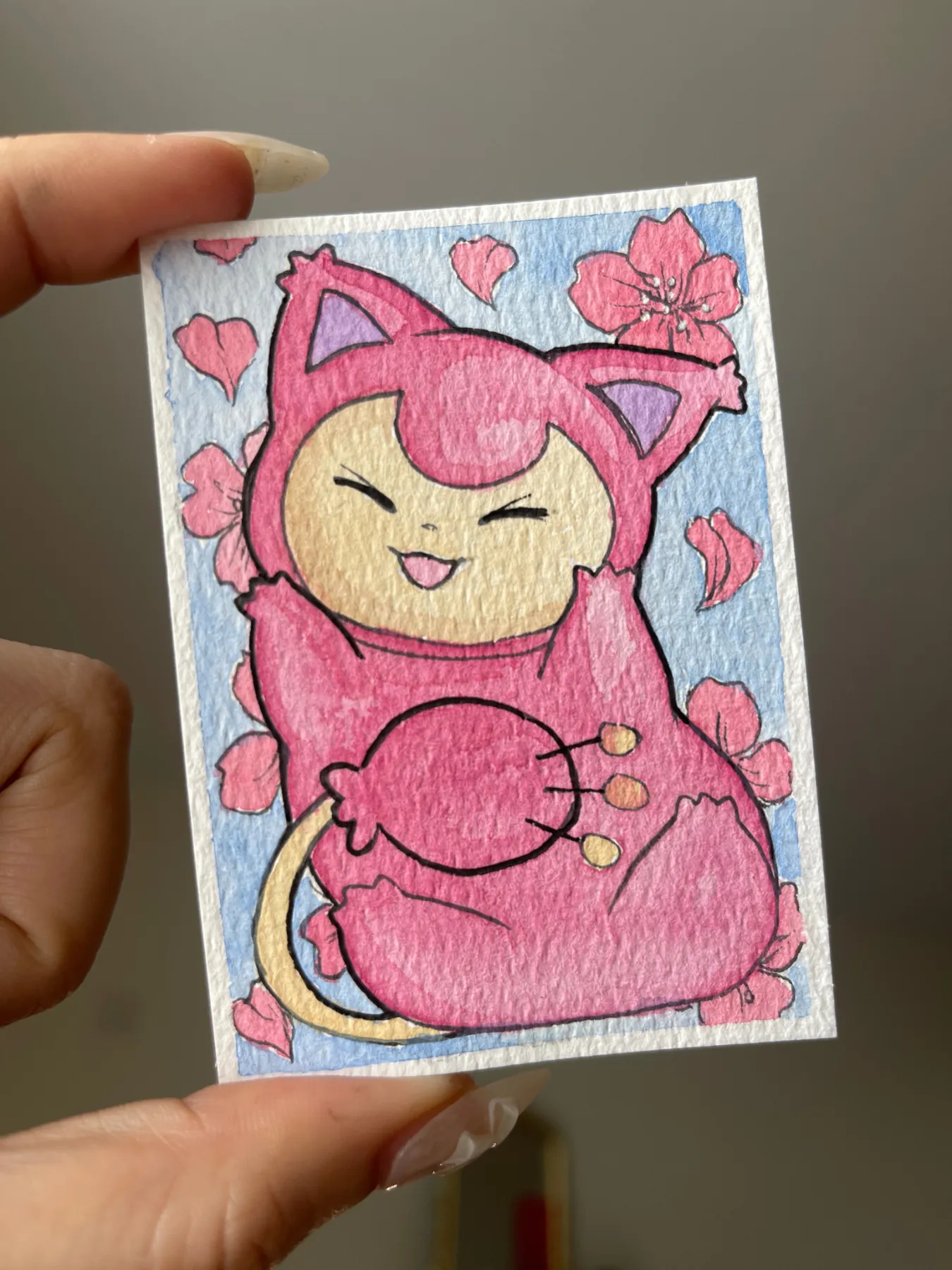Skitty Pokemon aceo art card