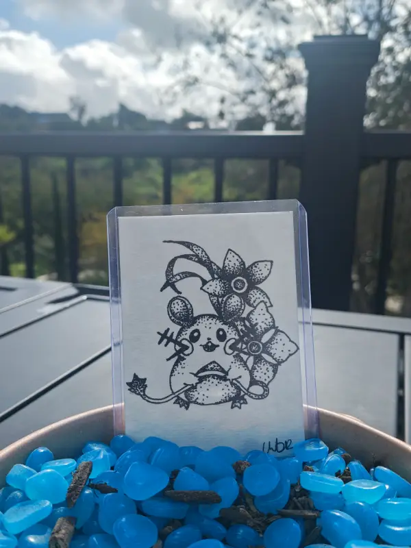 Electric mouse aceo art card