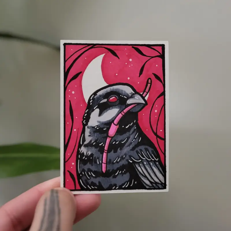 The Early Bird aceo art card