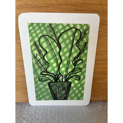 Potted Plant aceo art card thumbnail 2
