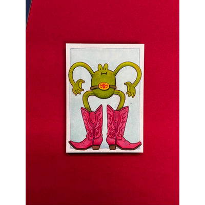 Giddy Up Froggy aceo art card thumbnail 3