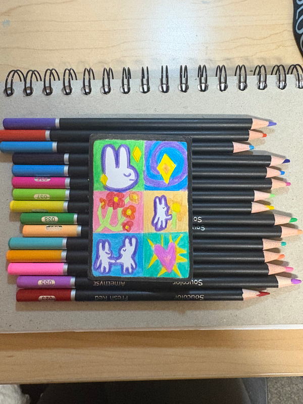 Bunnies aceo art card