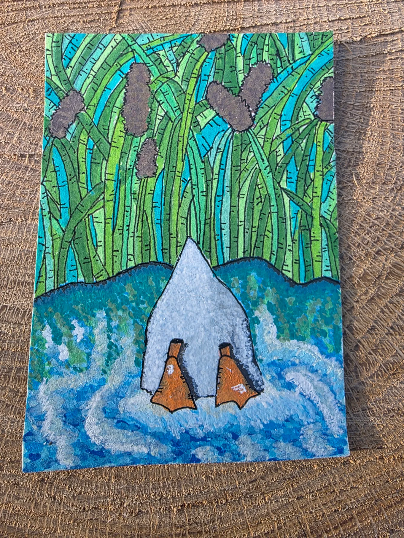 Bottoms up aceo art card