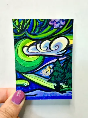 Magic Garden Collection #5 - A New Path aceo art card thumbnail 1