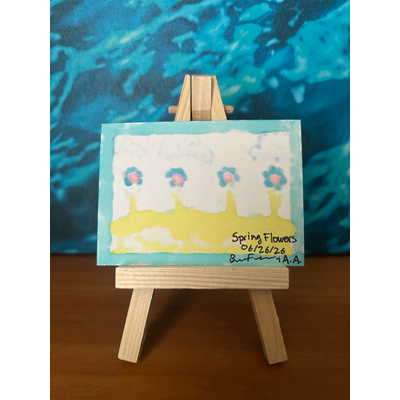 Spring Flowers aceo art card thumbnail 2