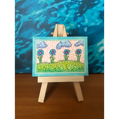 Spring Flowers aceo art card thumbnail 1