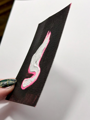 Abstract White Cat Painting by Lizz aceo art card thumbnail 3
