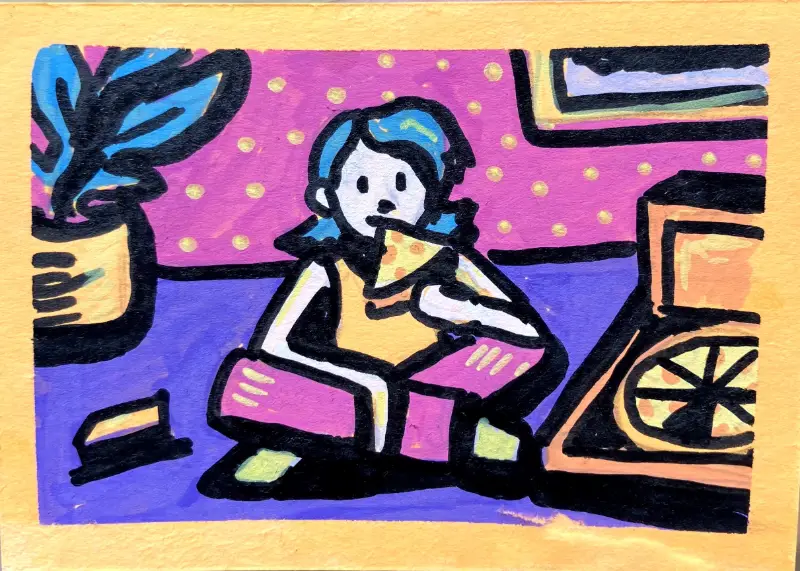 90's Week Night aceo art card