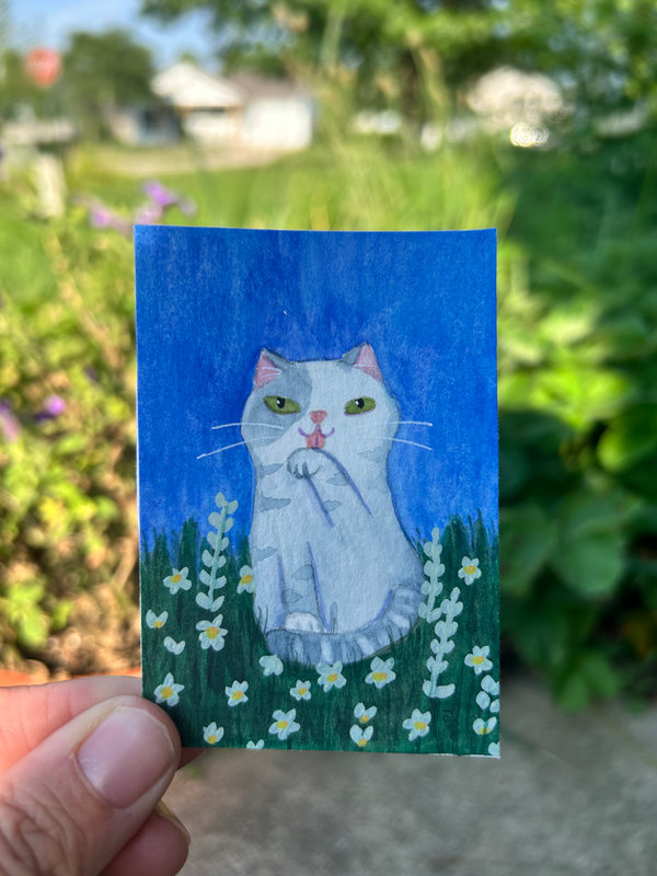 Grooming time aceo art card