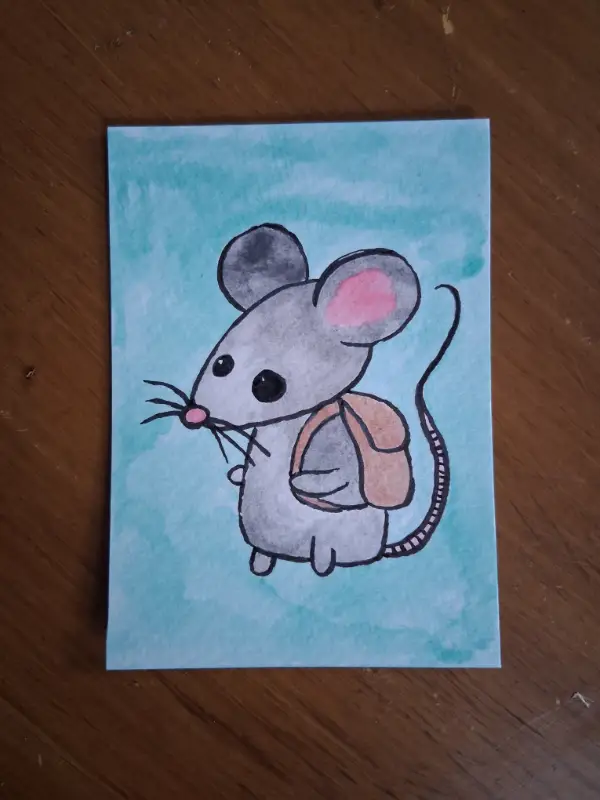 Adventurer Mouse aceo art card