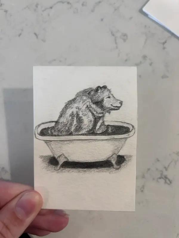Bath Time aceo art card