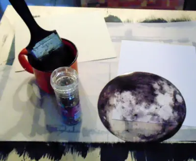 Moon Cyanotype original art ACEO aceo art card thumbnail 2