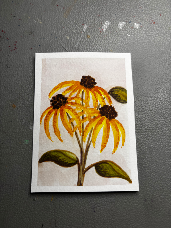 Black eyed Susan aceo art card