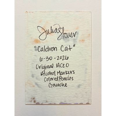 Caldron Cat aceo art card thumbnail 2