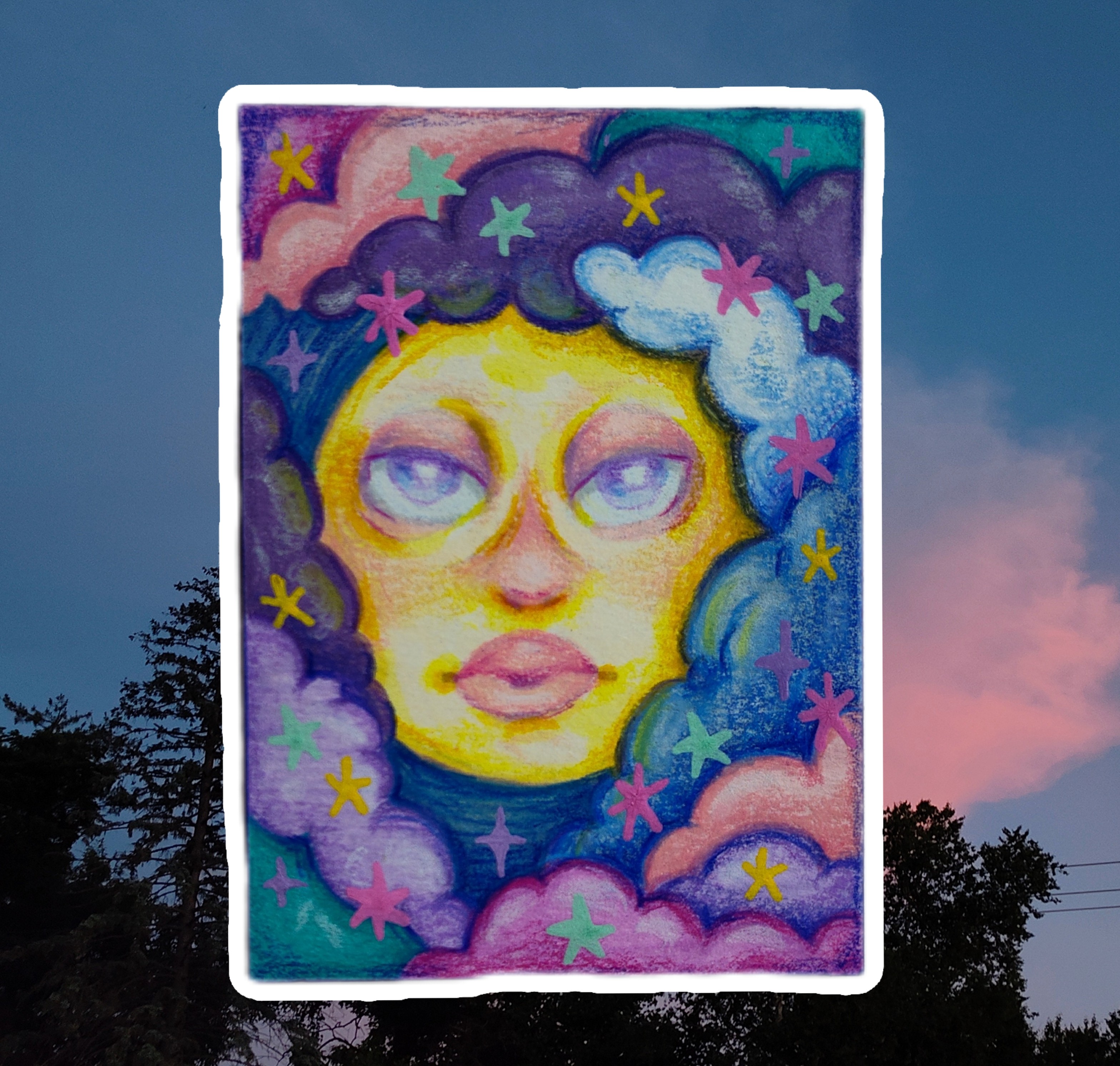 Dreamy Moon aceo art card