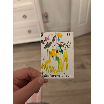 Parrot in the Trees aceo art card thumbnail 2