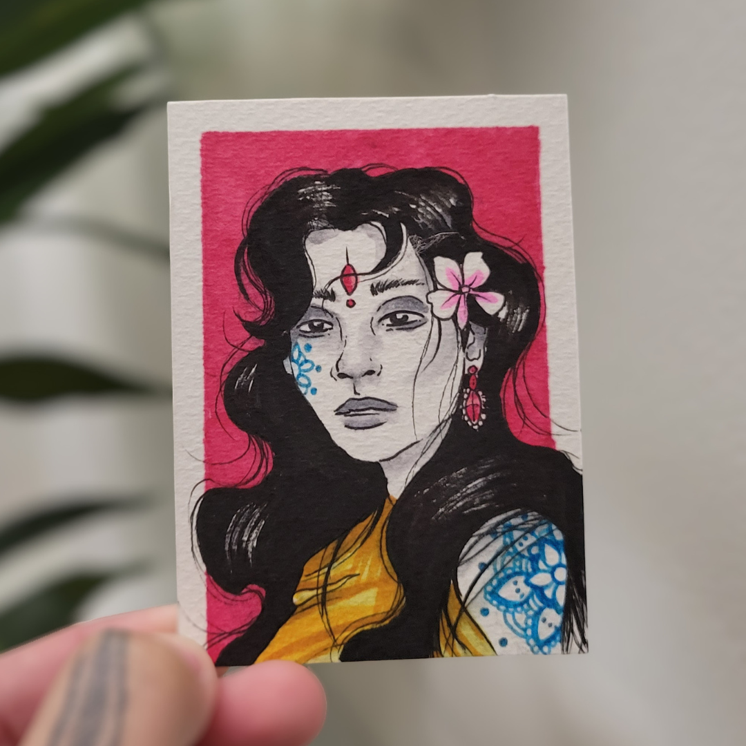 The Mysterious Woman aceo art card