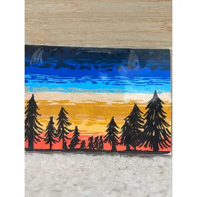 PNW Dusk aceo art card thumbnail 1