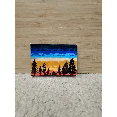 PNW Dusk aceo art card thumbnail 2