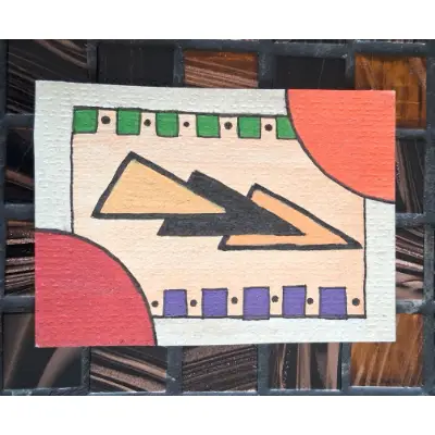 "He likes the shapes" aceo art card thumbnail 3