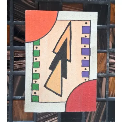 "He likes the shapes" aceo art card thumbnail 2