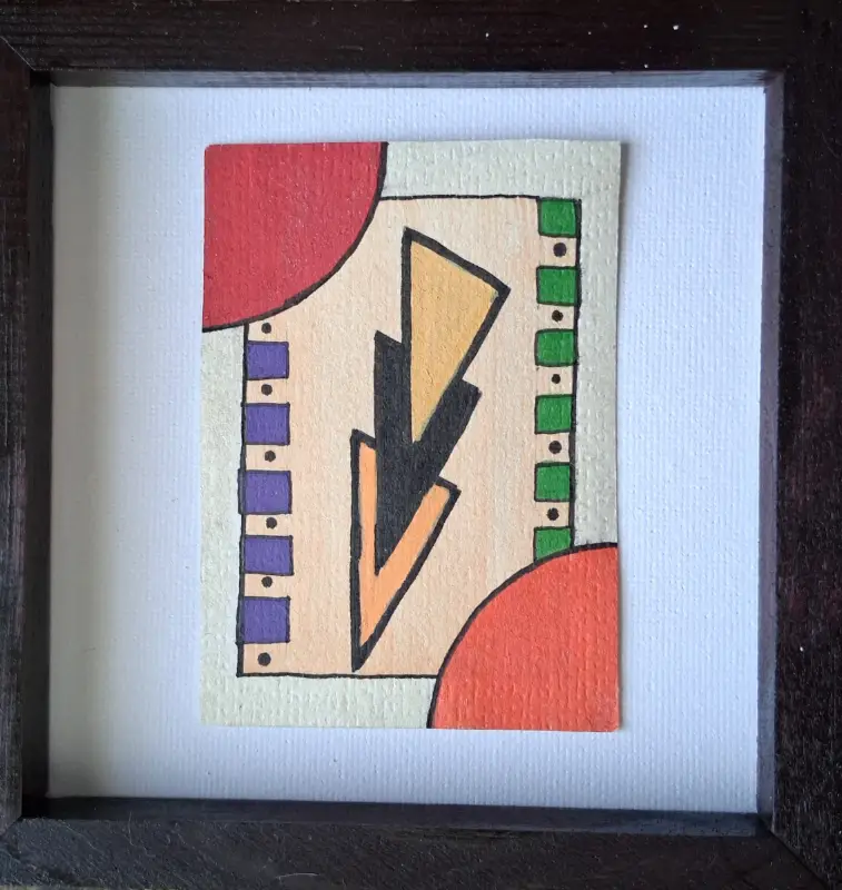 "He likes the shapes" aceo art card