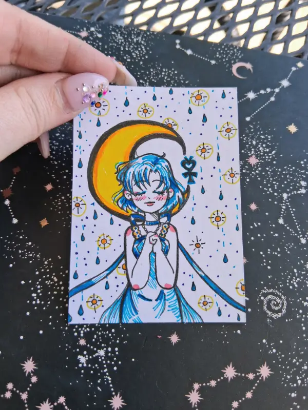 Drops of Mercury - Sailor Mercury Fanart Sailor Moon Princesses aceo art card