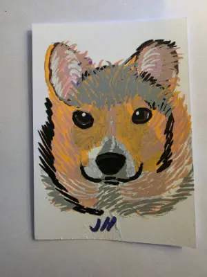 The Corgi Princess aceo art card thumbnail 1