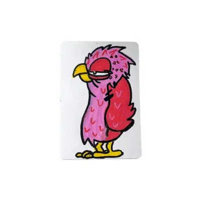 Grumpy Feathers aceo art card thumbnail 1