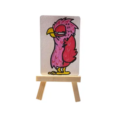Grumpy Feathers aceo art card thumbnail 2