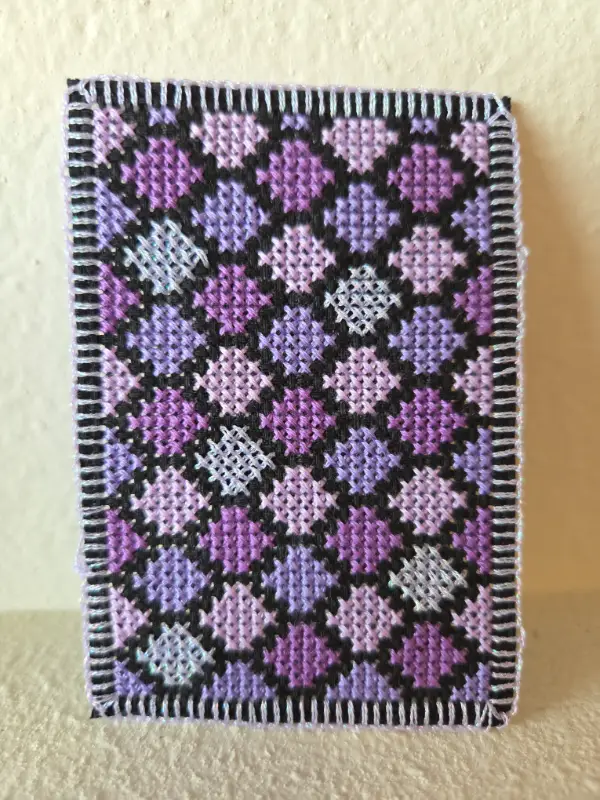 Hexagons in Purple aceo art card