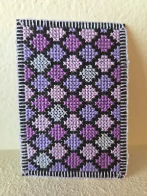 Hexagons in Purple aceo art card thumbnail 1