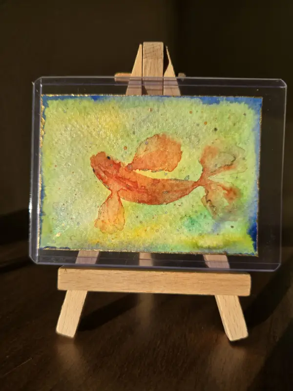 Morning Glow | Original ACEO Mini Painting | Koi Fish aceo art card