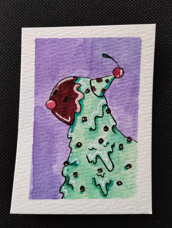 Mint Chocolate Chip aceo art card