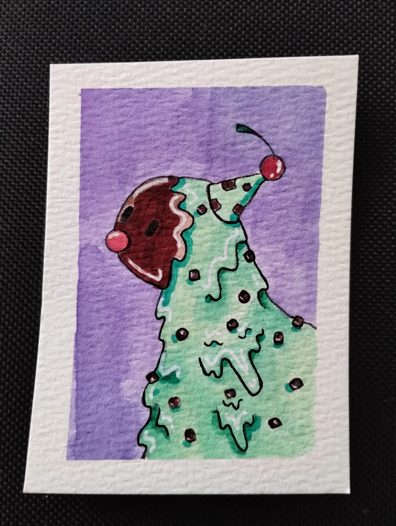 Mint Chocolate Chip aceo art card