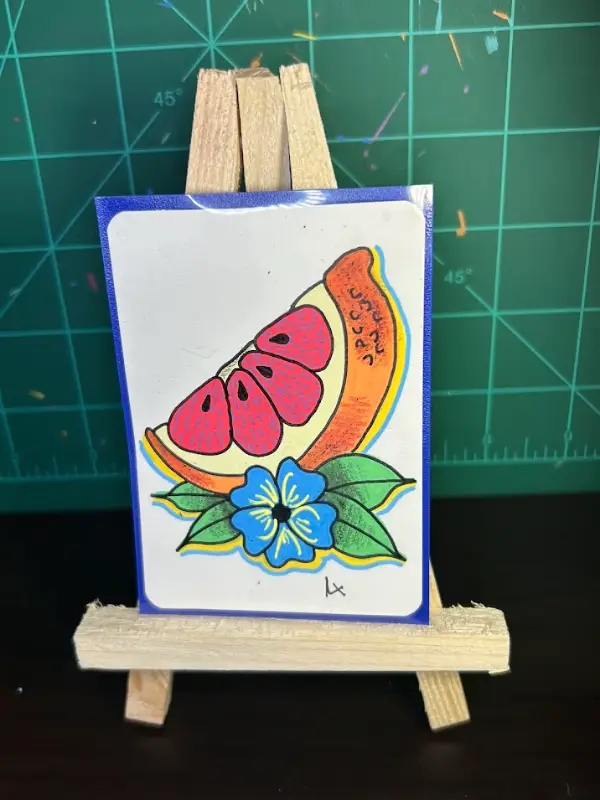 Trad Blood Orange Slice aceo art card