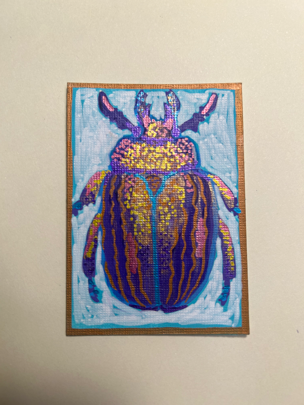 Beetle aceo art card