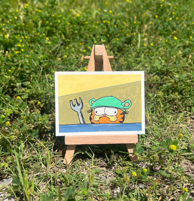 Garfield on Duty aceo art card thumbnail 1