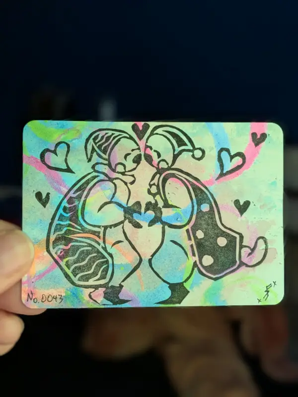 Funny Thing Called Love - Linocut Edition no.004 aceo art card