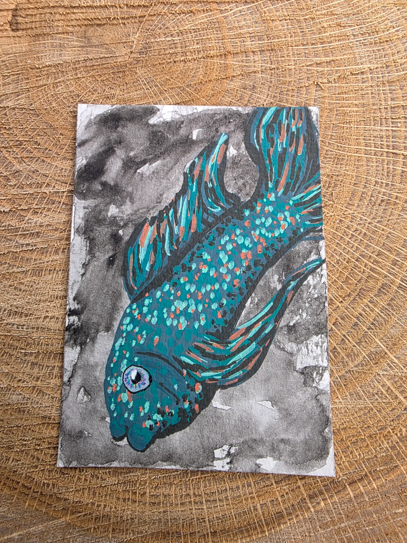 Fishie 1.1 aceo art card