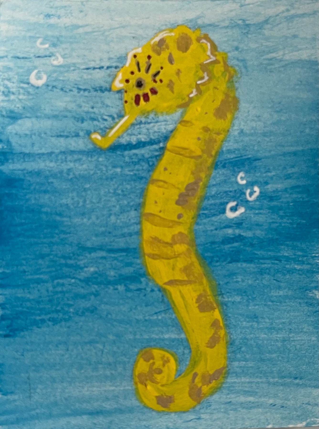 Sparkling Seahorse aceo art card