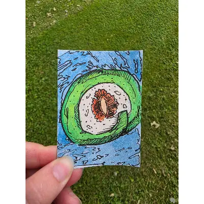 Strawberry Creme Matcha aceo art card thumbnail 1