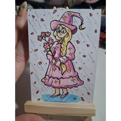 Little Witch aceo art card thumbnail 3
